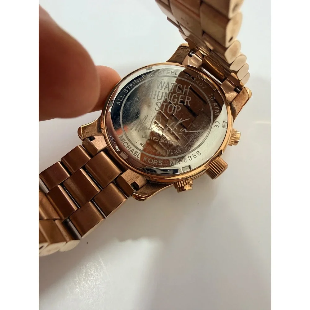 Michael Kors Watch Men OS Rose Gold MK-8358 Hunger Stop Limited Edition